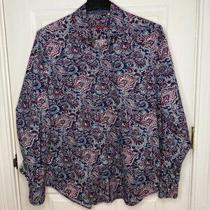 Robert Graham Purple Paisley Long Sleeve Button Down Shirt Size Large